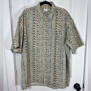 VNTG Pierre Cardin Printed 100% Cotton Short Sleeve Button Down
